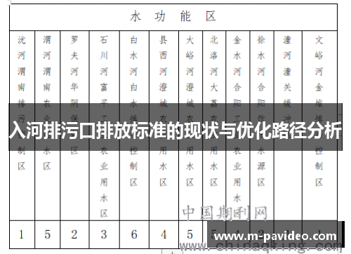 入河排污口排放标准的现状与优化路径分析