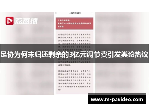 足协为何未归还剩余的3亿元调节费引发舆论热议