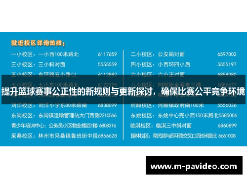 提升篮球赛事公正性的新规则与更新探讨,确保比赛公平竞争环境 提升篮球赛事公正性的新规则与更新探讨,确保比赛公平竞争环境